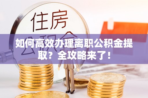 辽阳如何高效办理离职公积金提取？全攻略来了！