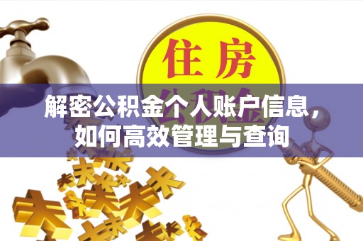 辽阳解密公积金个人账户信息，如何高效管理与查询